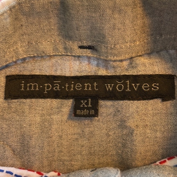 Impatient Wolves Men’s Button Timothy Shirt XL - Picture 4 of 12